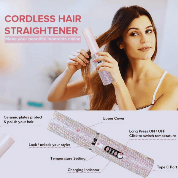 GlowQuartz Cordless Hair Straightener