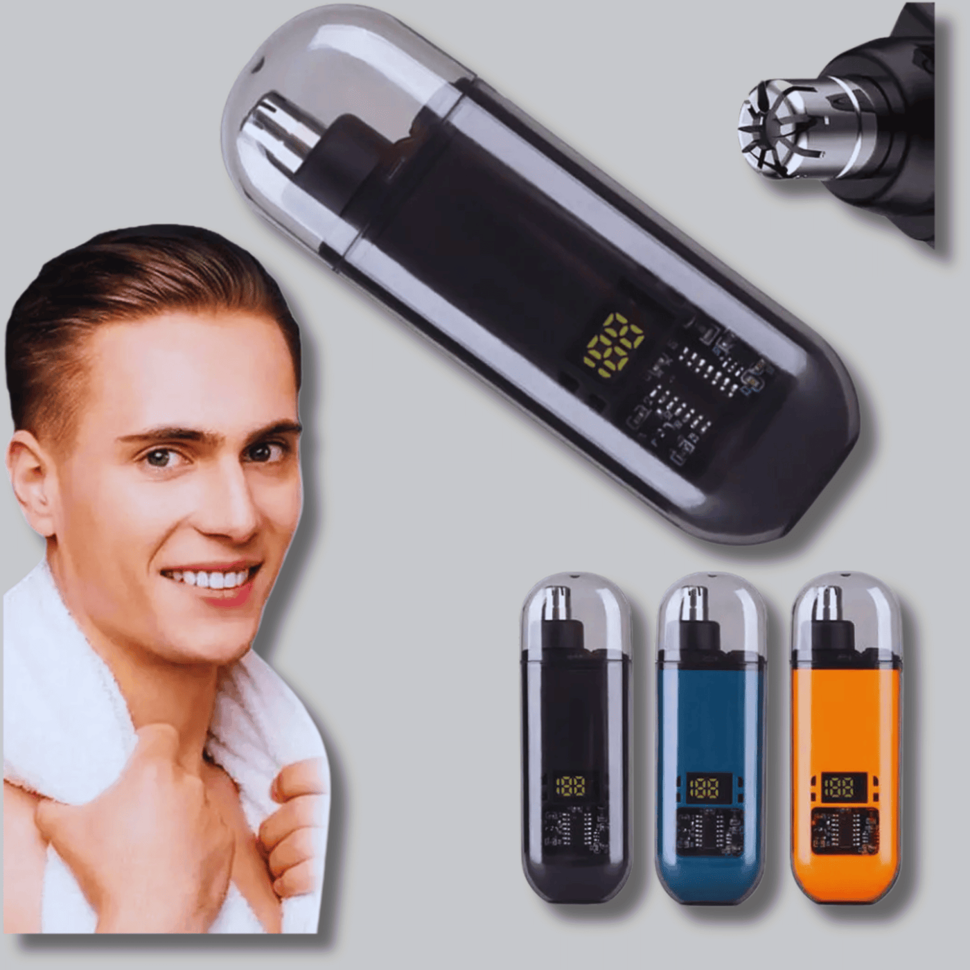 2-in-1 Portable Electric Nose Hair Trimmer